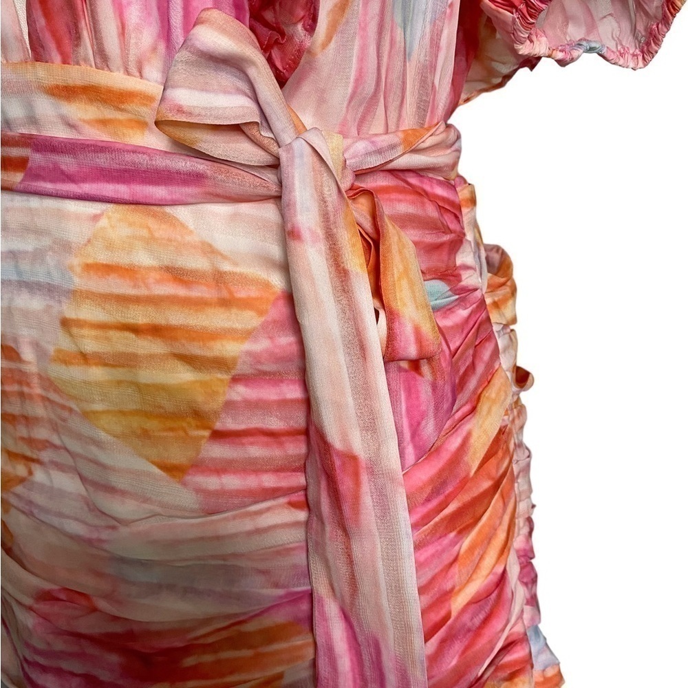 L’ATISTE BY AMY Spring Abstract Ruffle Mini Dress NWT - Picture 5 of 16